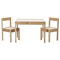 Los mejores  - Ikea LATT-Mesa Infantil con 2 sillas- Color Blanco- Pino- Beige- Table with 2 Chairs
